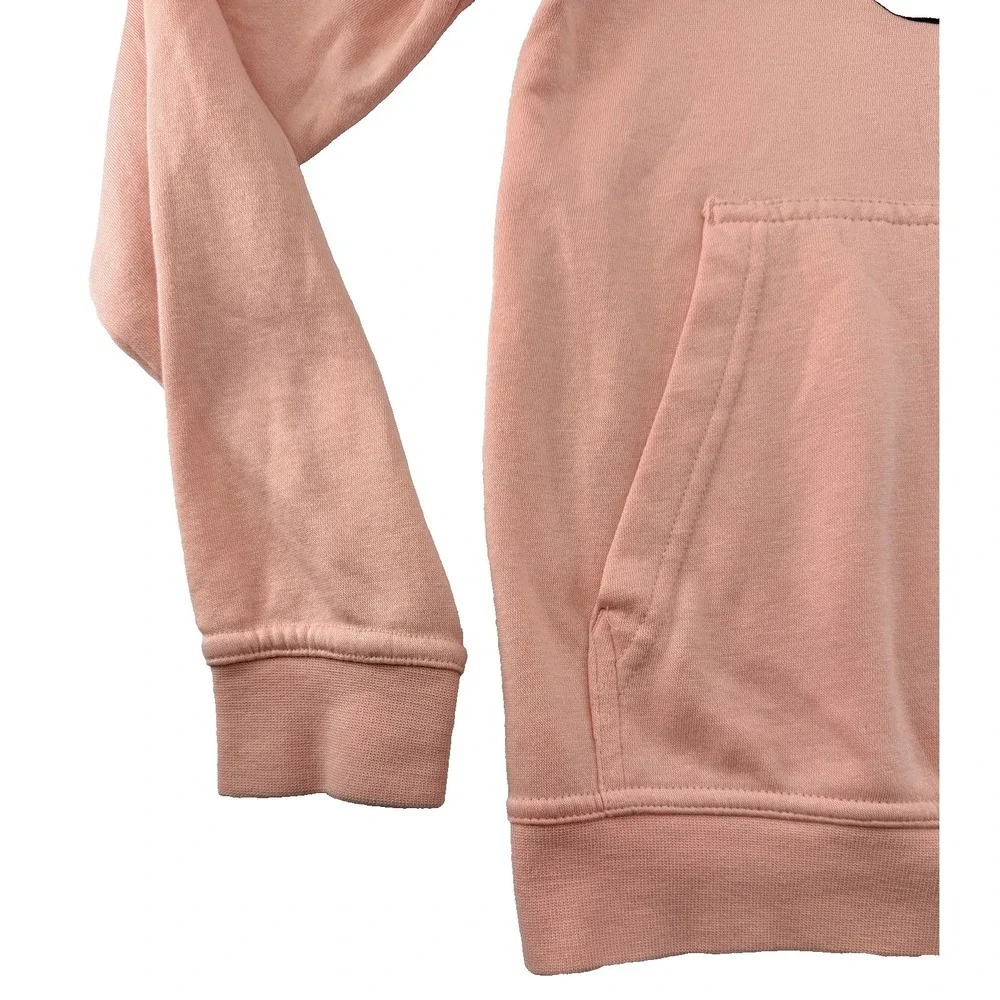 Nike Fleece Pullover‎ Hoodie Womens XS Pink Gold Swoosh Athletic Sweatshirt